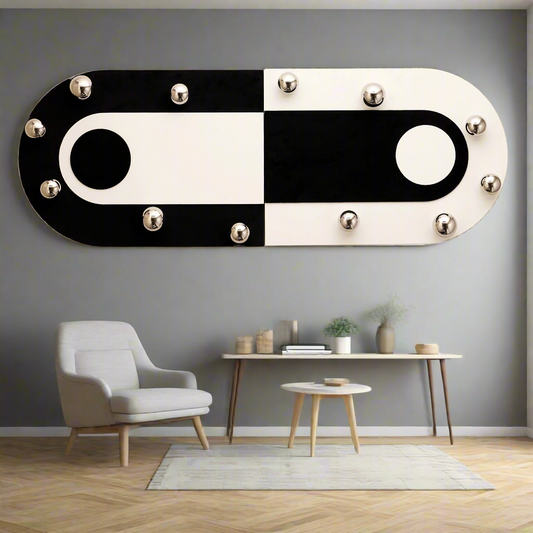 Polarity - Modern Geometric Leather & Velvet Premium Wall Art