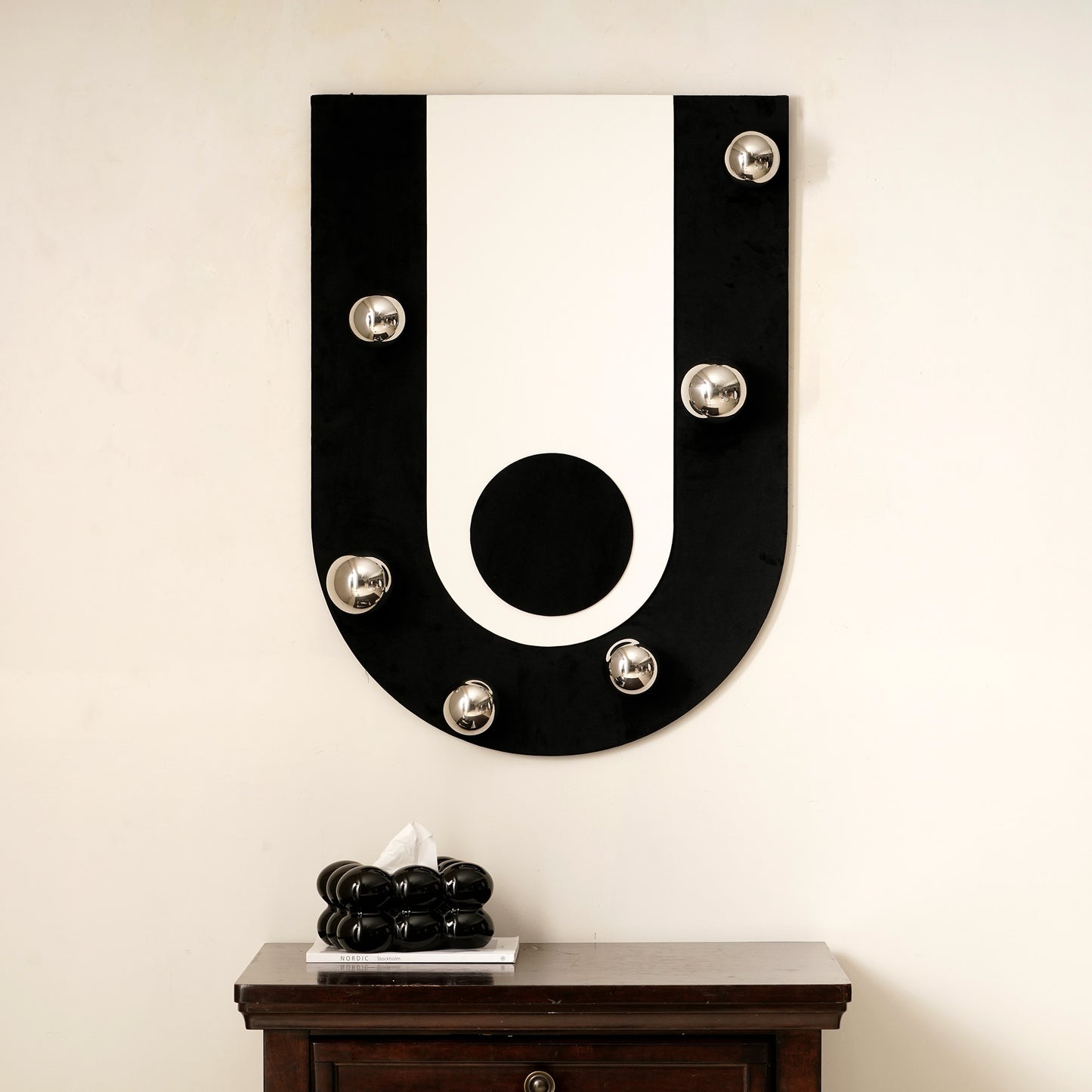 Polarity - Modern Geometric Leather & Velvet Premium Wall Art