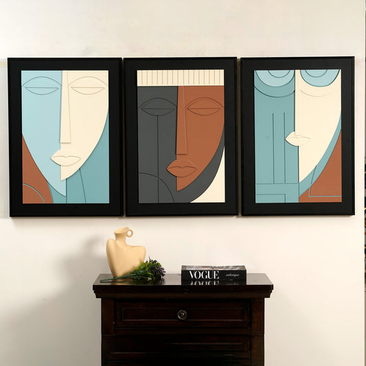 Muselet - Modern Abstract Human Face Premium Wall Art