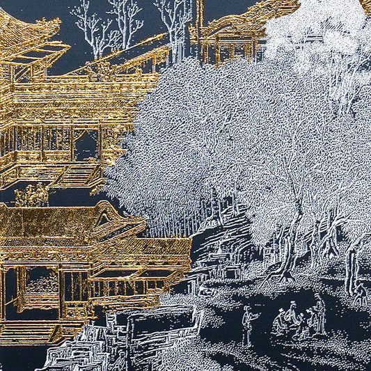 Tales of the Noble Court - Leather & Silk Textured Premium Wall Art ~ 5.5 Ft Long