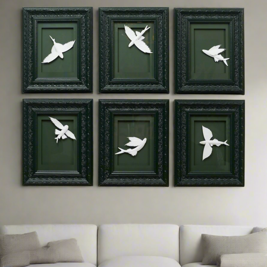 Aviara, The Flight Within - Premium Handmade Wall Art (Set of 6) ~ 5 ft x 4ft