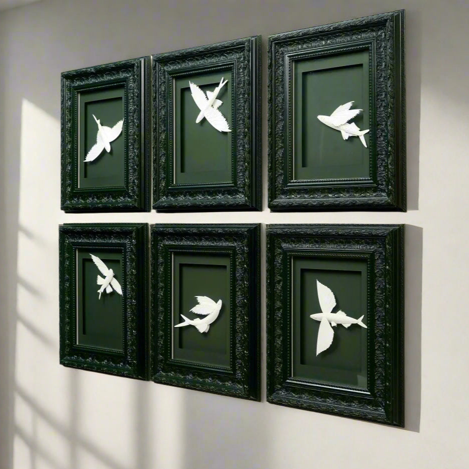 Aviara, The Flight Within - Premium Handmade Wall Art (Set of 6) ~ 5 ft x 4ft