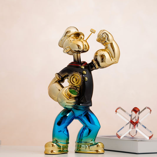 The OG Sailorman - Metallic Popeye Pop Art Figurine (Blue)