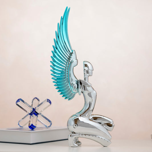 Riseborn - Metallic Finish Angel Showpiece (Sitting)