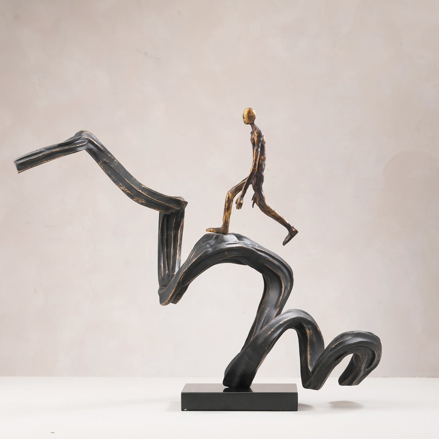 Ascent - Metal & Marble Human Figurine