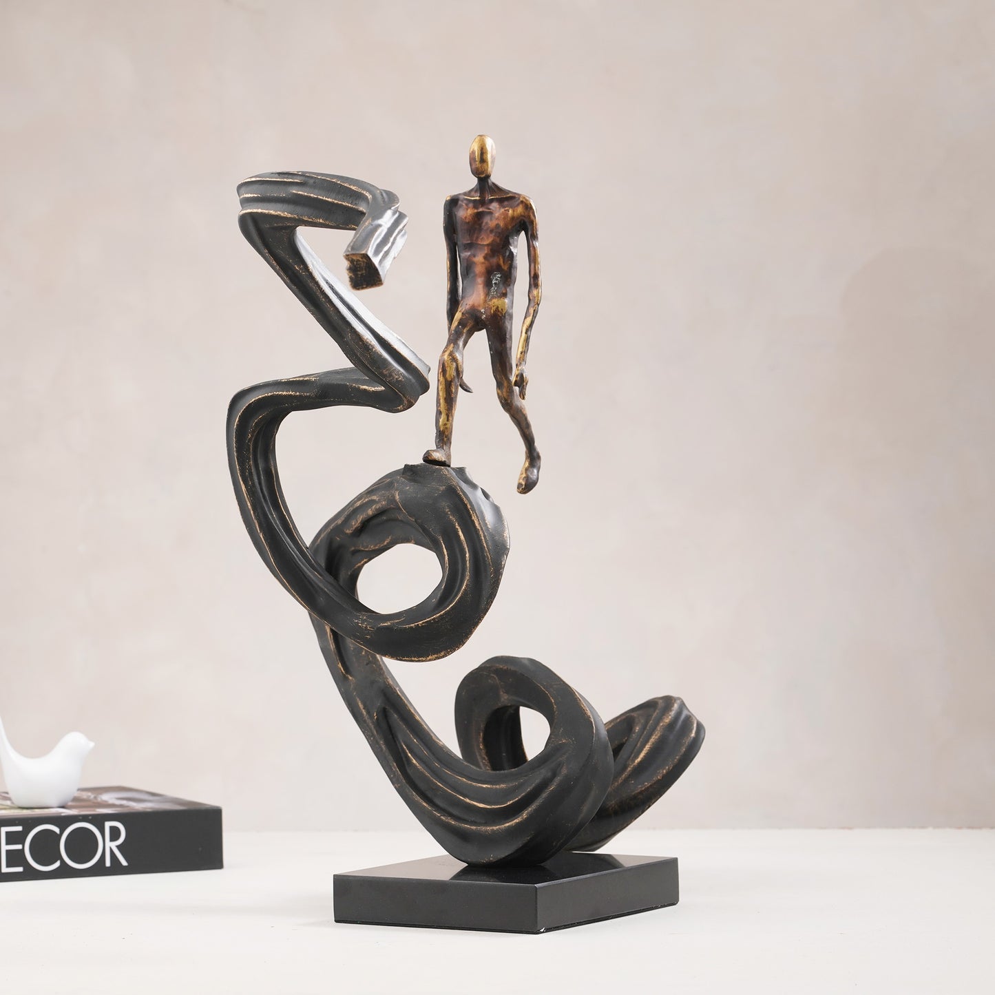 Ascent - Metal & Marble Human Figurine