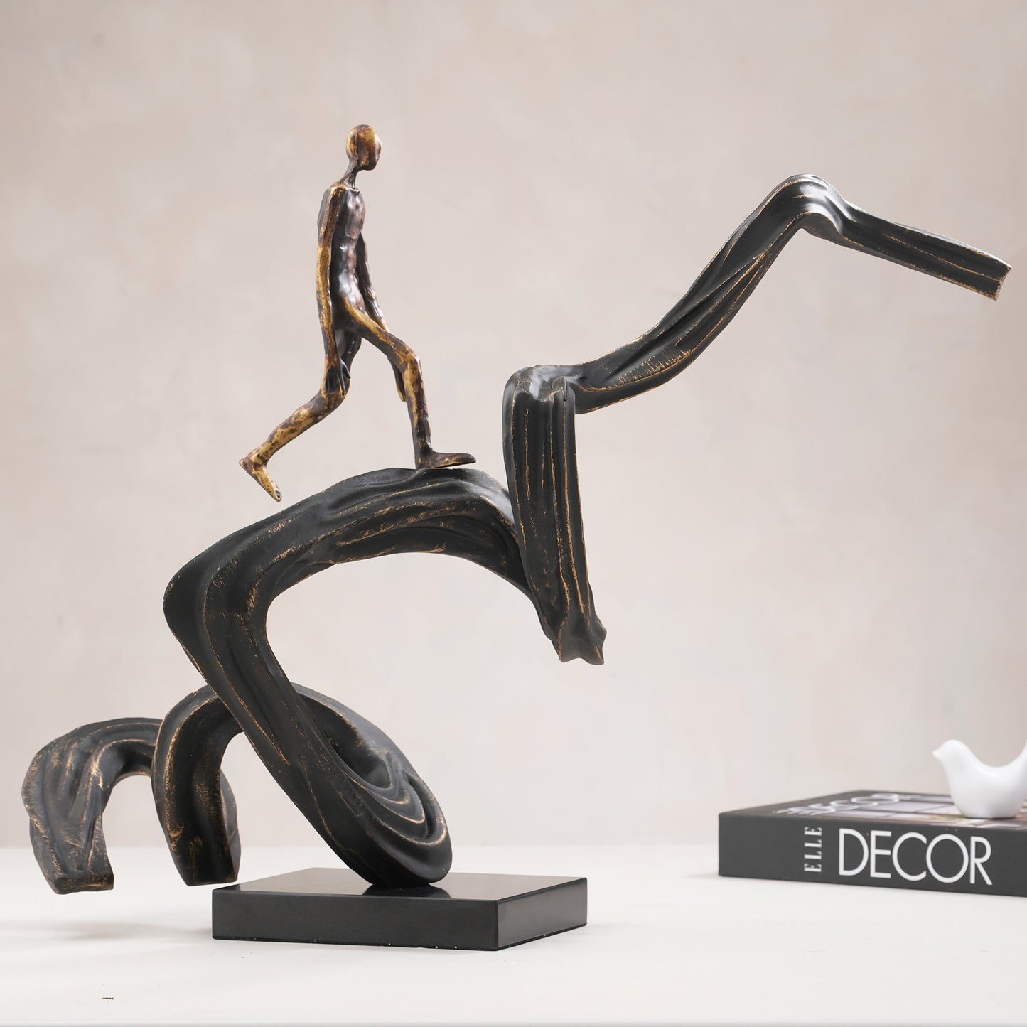 Ascent - Metal & Marble Human Figurine