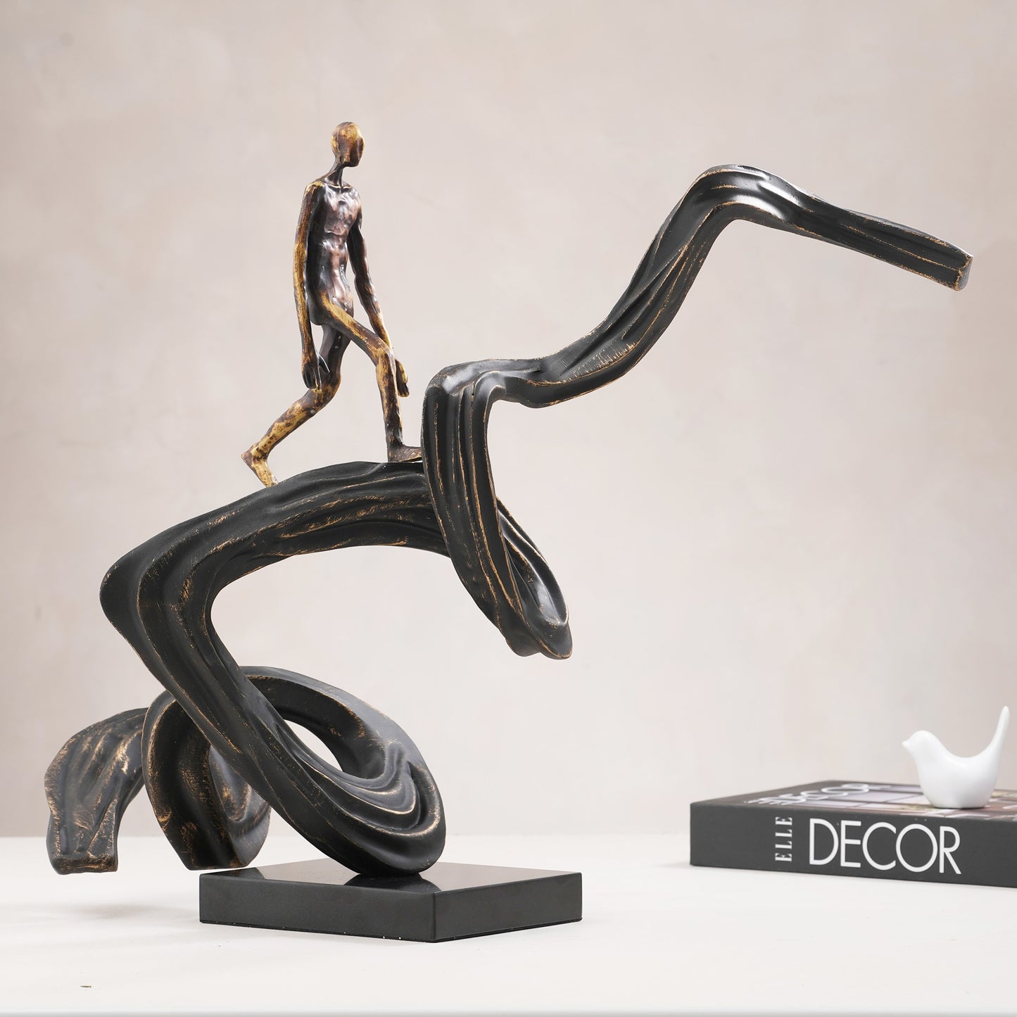 Ascent - Metal & Marble Human Figurine