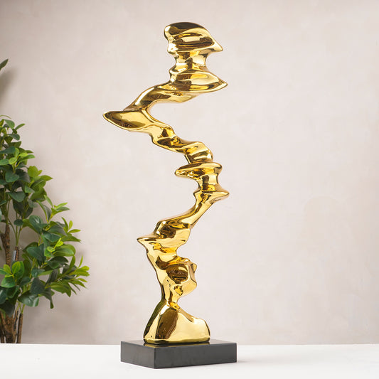 Nouvo - Modern Abstract Metallic Finish Sculptures ~ 3 ft Tall