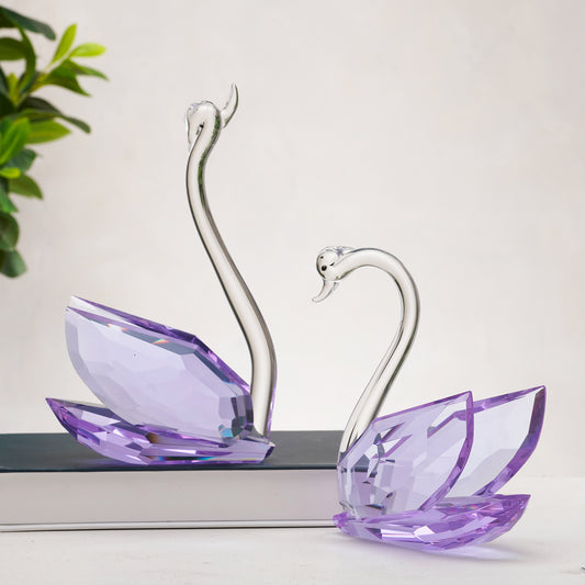 Soulmates - Crystal Swans Showpiece (Set of 2)