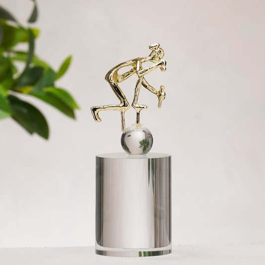 Artisan - Brass & Crystal Human Figurine