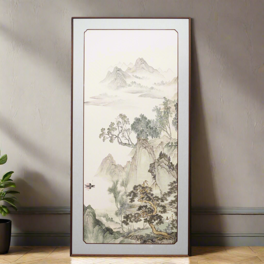 Threads of Time - Premium 3D Vertical Wall Art - Green ~ 5.5 feet Tall