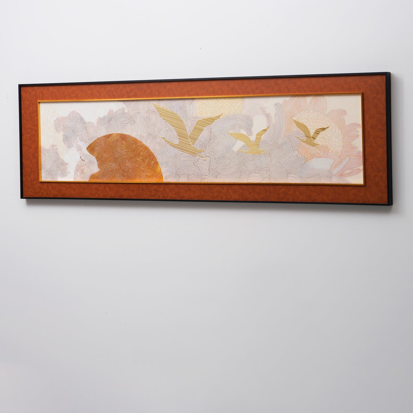 Sojourn Sky - Nature Inspired Premium 3D Leather Wall Art ~ 5 feet Long