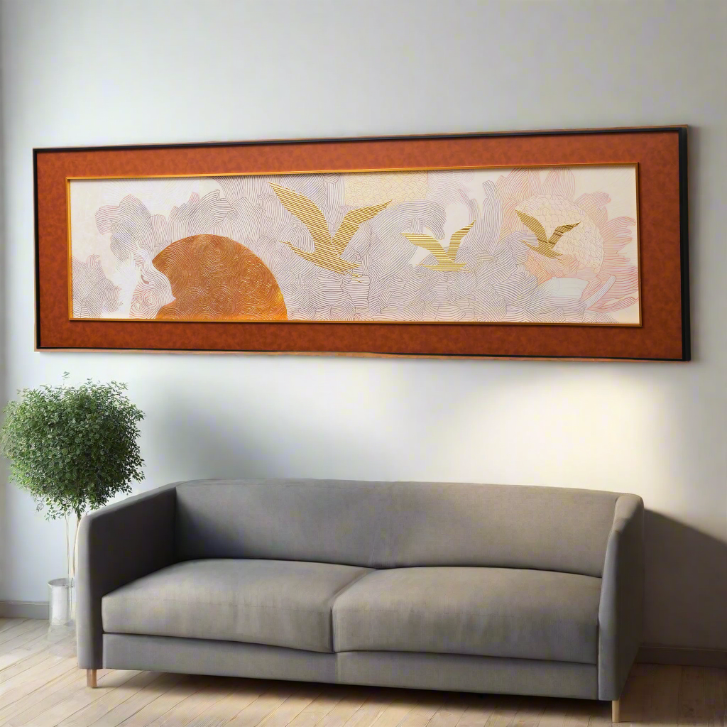 Sojourn Sky - Nature Inspired Premium 3D Leather Wall Art ~ 5 feet Long