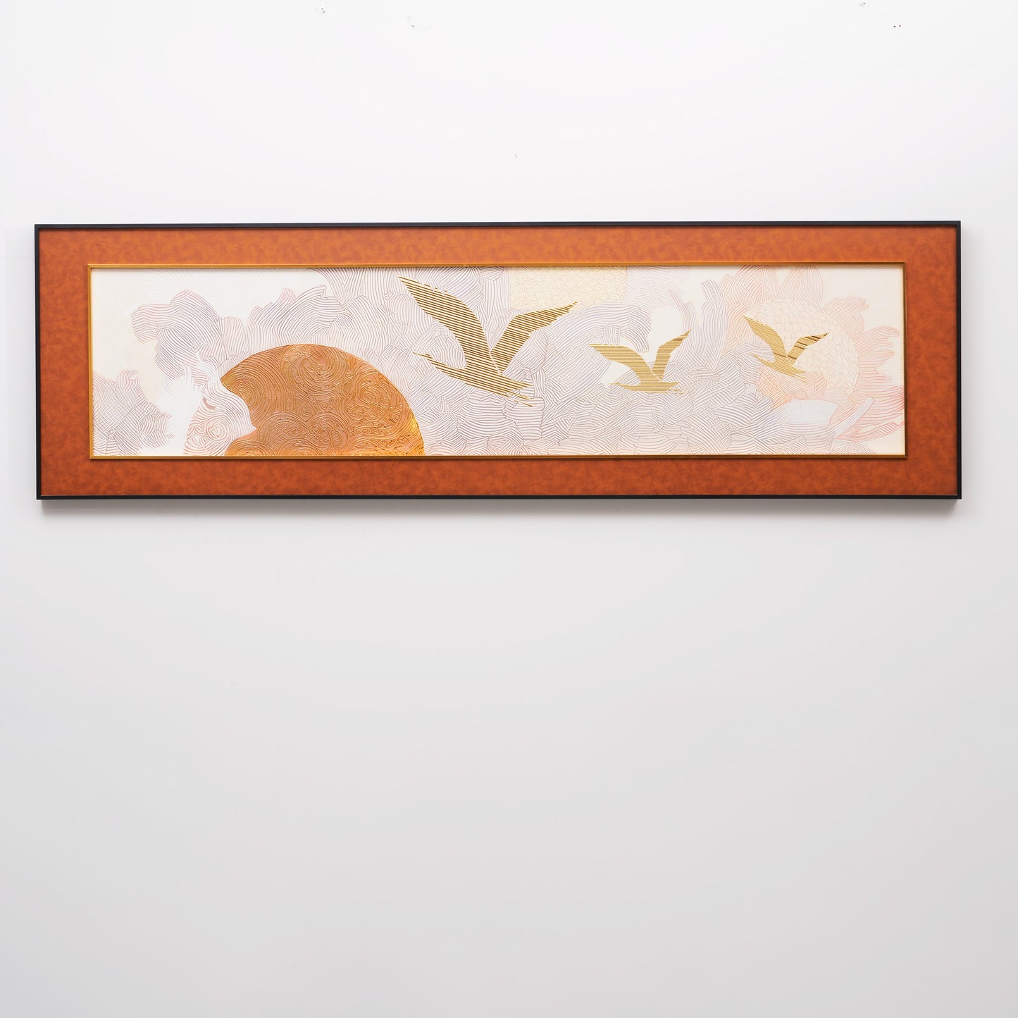 Sojourn Sky - Nature Inspired Premium 3D Leather Wall Art ~ 5 feet Long