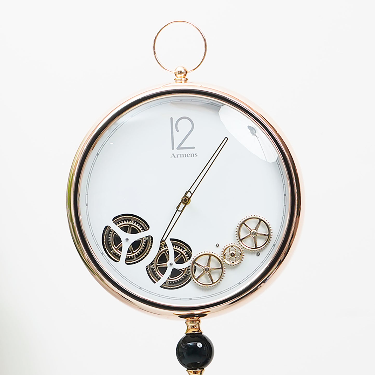 Artisanal Timecraft - Designer Floor Clock with Moving Gears Mechanism - White