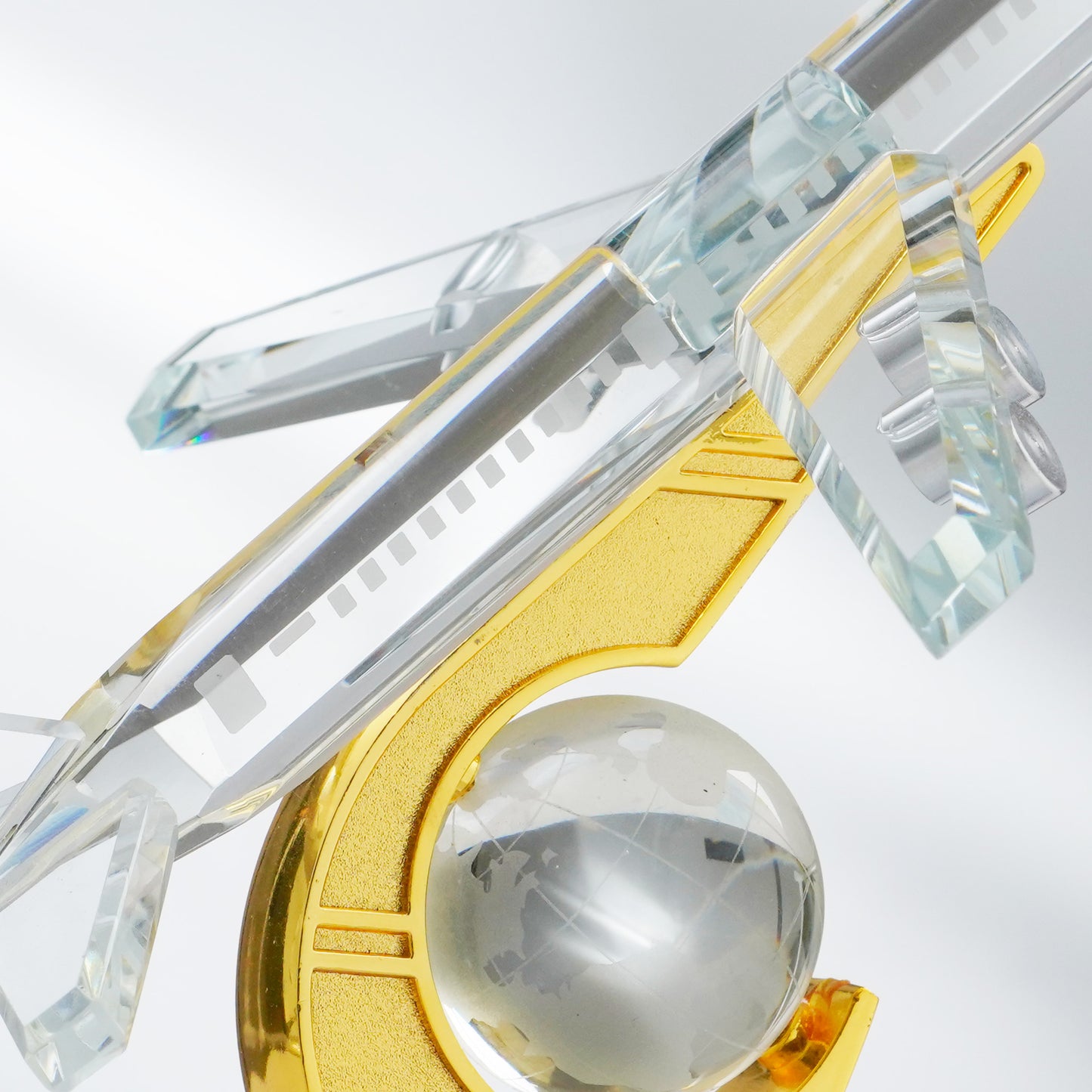 Lift Off - Crystal & Brass Aeroplane Showpiece