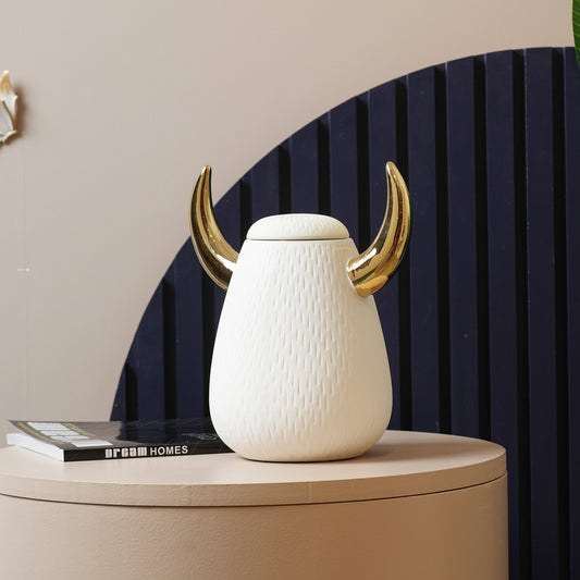 The Wild Beauty Ceramic Storage Jar & Organizer - White