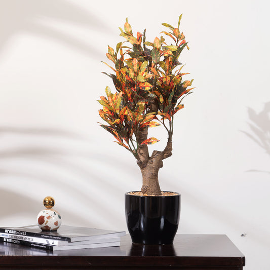 Artificial Trees/Plants Tropical Radiance - Artificial Croton Plant ~ 2 feet Tall