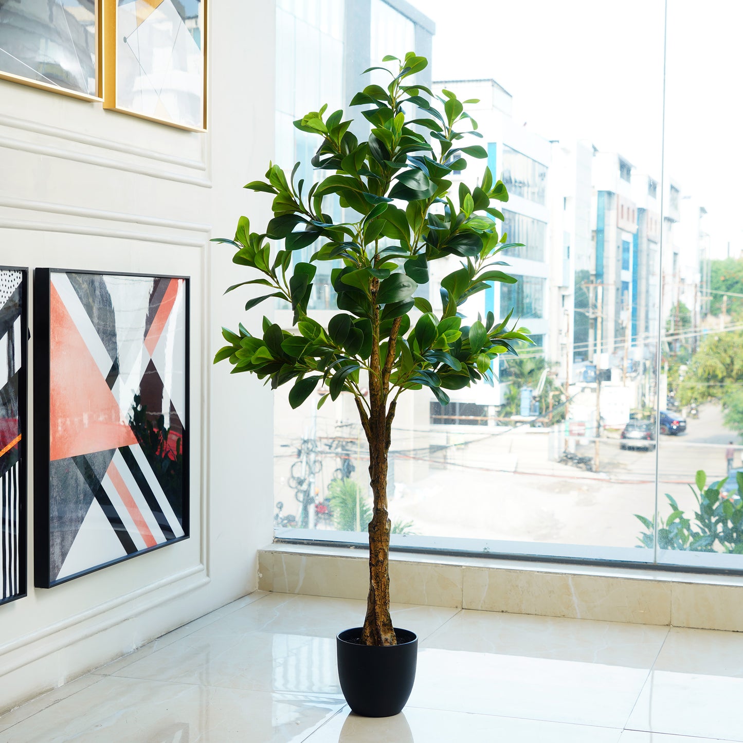 Artificial Trees/Plants Peaceful Retreat ~ 5 Feet Tall Artificial Peperomia Plant