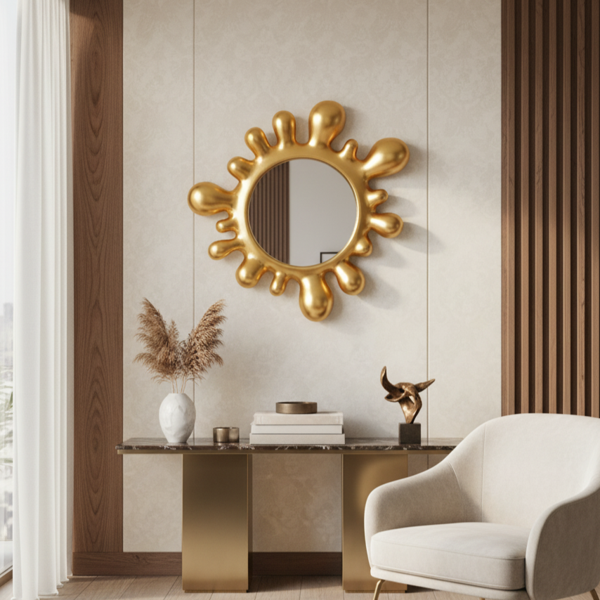 Luxury Gold Wall Mirror in Modern Interiors