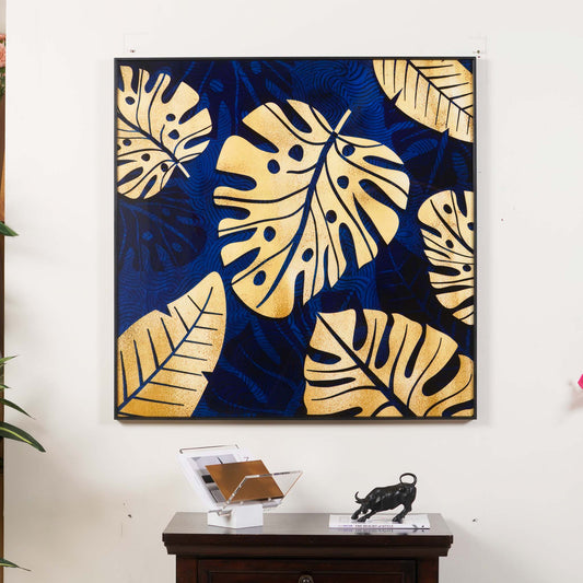 crystal porcelain wall arts The Thoughtful Healer Leaves - (3.2 x 3.2 Feet) Crystal Porcelain Wall Art