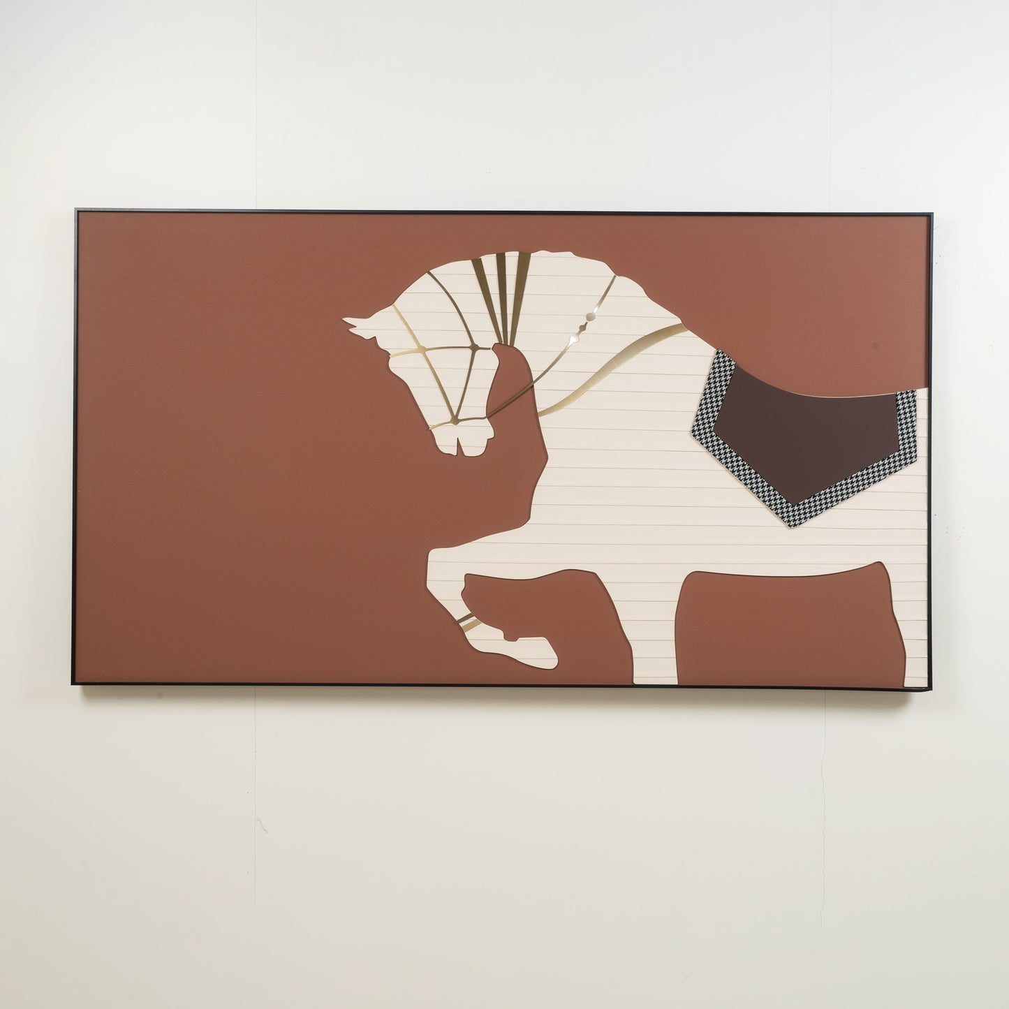 Premium Wall Art Riding the Wind - Leather Textured Large 3D Horse Wall Art - Style 1 ~ 6 ft long