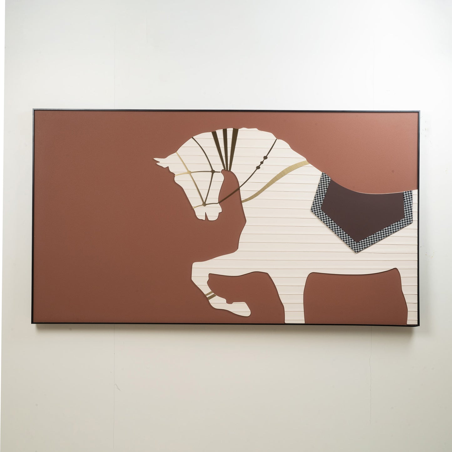 Premium Wall Art Riding the Wind - Leather Textured Large 3D Horse Wall Art - Style 1 ~ 6 ft long