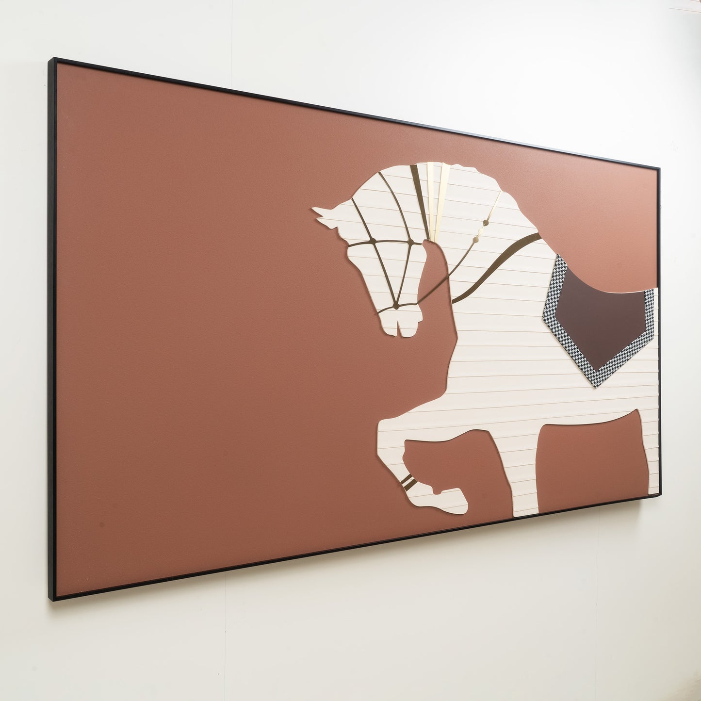Premium Wall Art Riding the Wind - Leather Textured Large 3D Horse Wall Art - Style 1 ~ 6 ft long