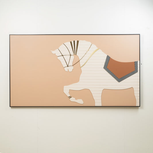 Premium Wall Art Riding the Wind - Leather Textured Large 3D Horse Wall Art - Style 2 ~ 6 ft long