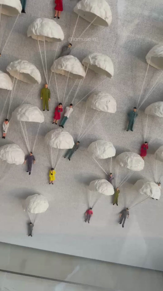 Sojourn Sky – Premium Handmade Wall Art with Clear Acrylic Frame ~ 4 ft x 2.5 ft