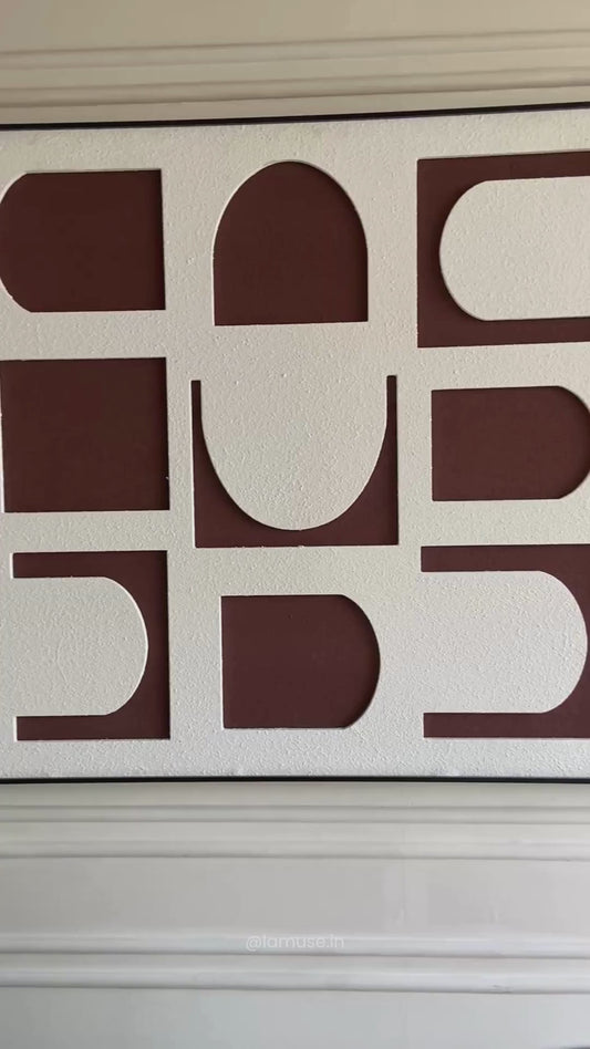 Geometry of Thought - Sandstone Textured Premium Wall Art (~ 3 ft x 3 ft)