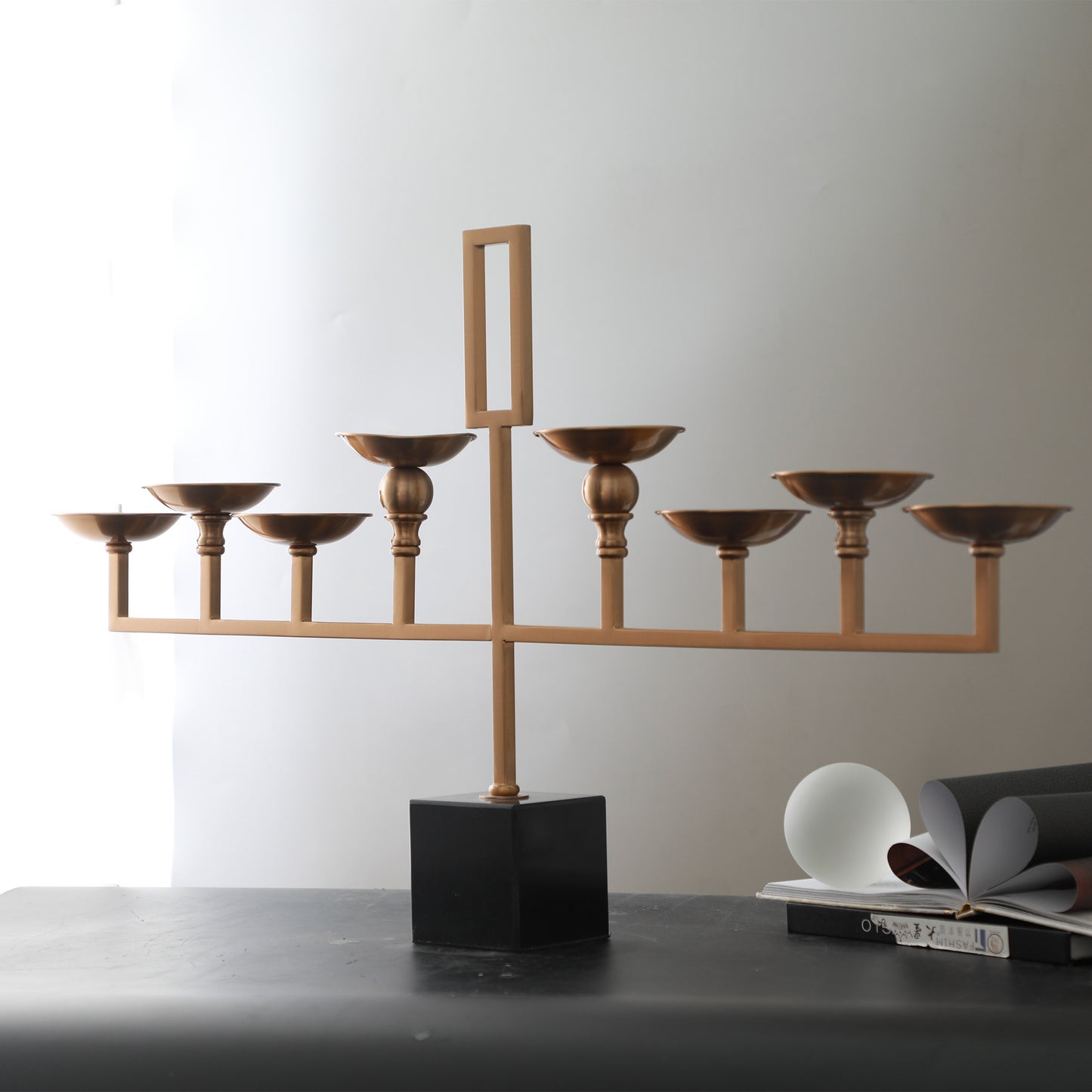 Candle Holder Life: A Rhythmic Curation - Marble & Metal Candle Holder