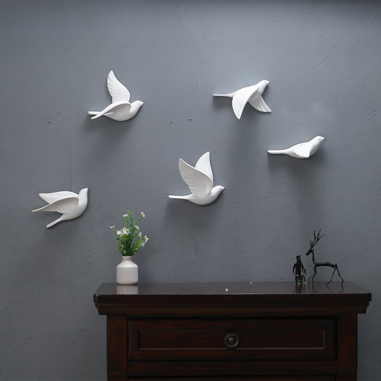 Wall Mounts & Accents The Soaring Soul - Birds Wall Mount Decor (Set of 5) - White