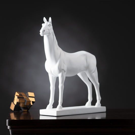 Showpiece Spirit of Valor - Horse Table Showpiece - White