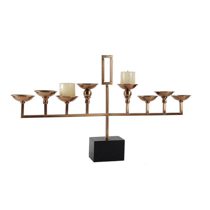 Candle Holder Life: A Rhythmic Curation - Marble & Metal Candle Holder
