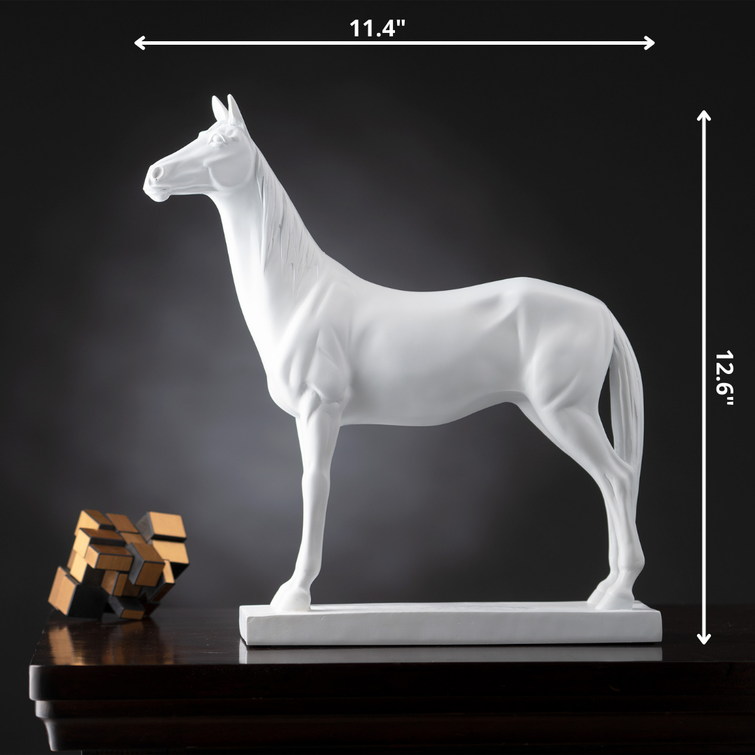 Showpiece Spirit of Valor - Horse Table Showpiece - White