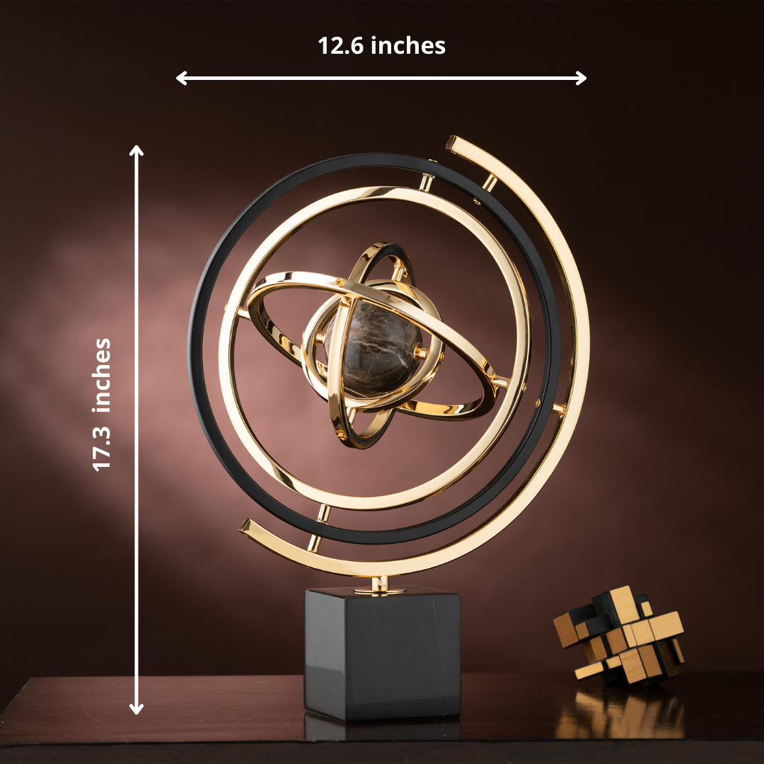 Showpiece Columbus’ Compass - Metal & Marble Table Showpiece