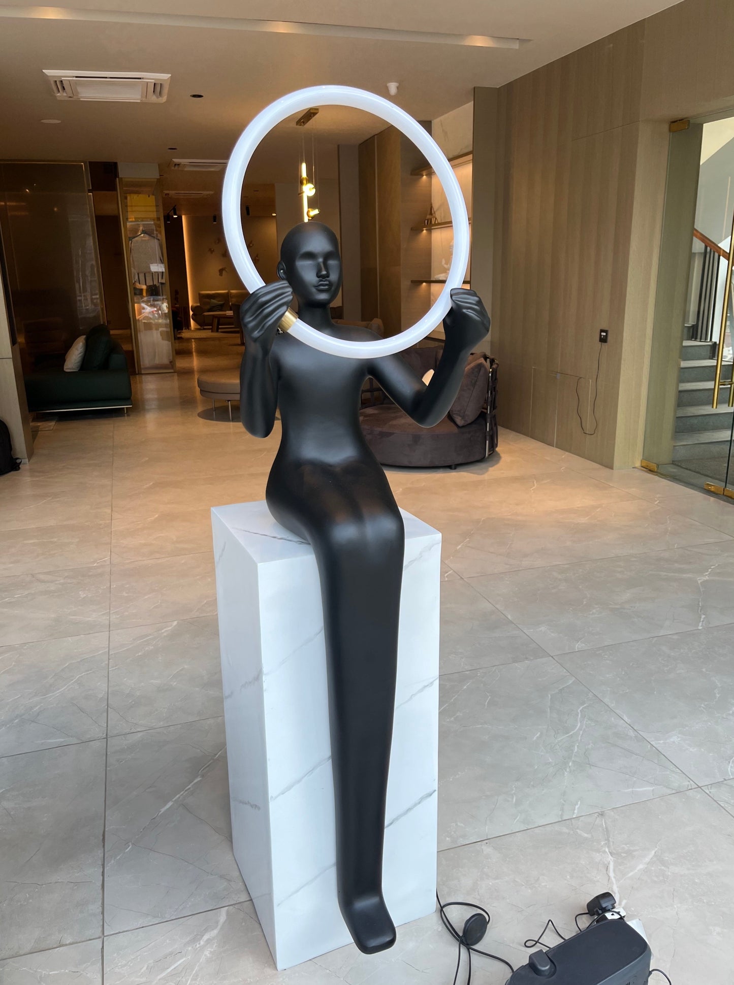 Floor Lamp The Beauty of Inner Glow - Tall Human Sculpture and Floor Lamp - 5.4 Feet Tall