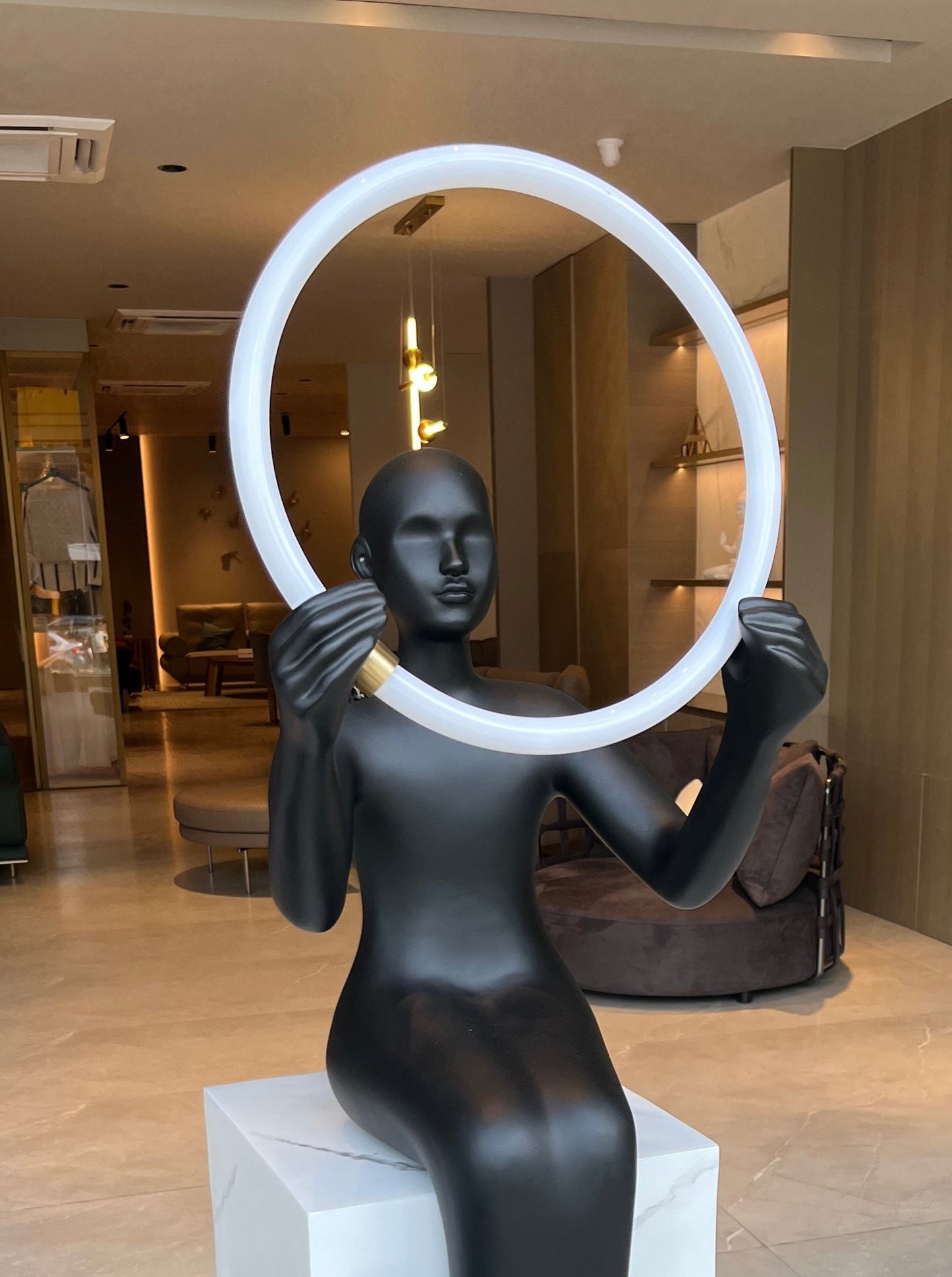 Floor Lamp The Beauty of Inner Glow - Tall Human Sculpture and Floor Lamp - 5.4 Feet Tall