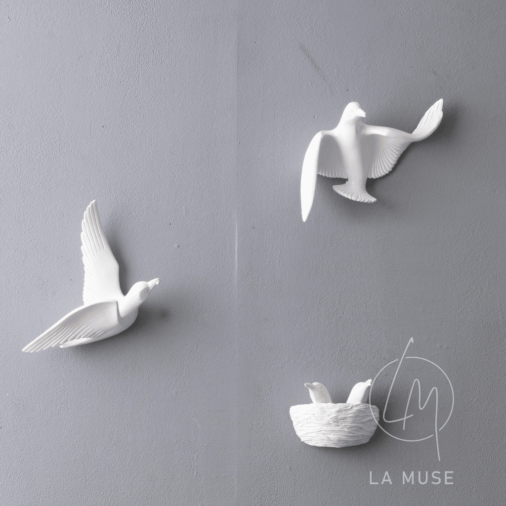 Wall Mounts & Accents Angel of Prosperity Birds Wall Decor (Set of 6) - White