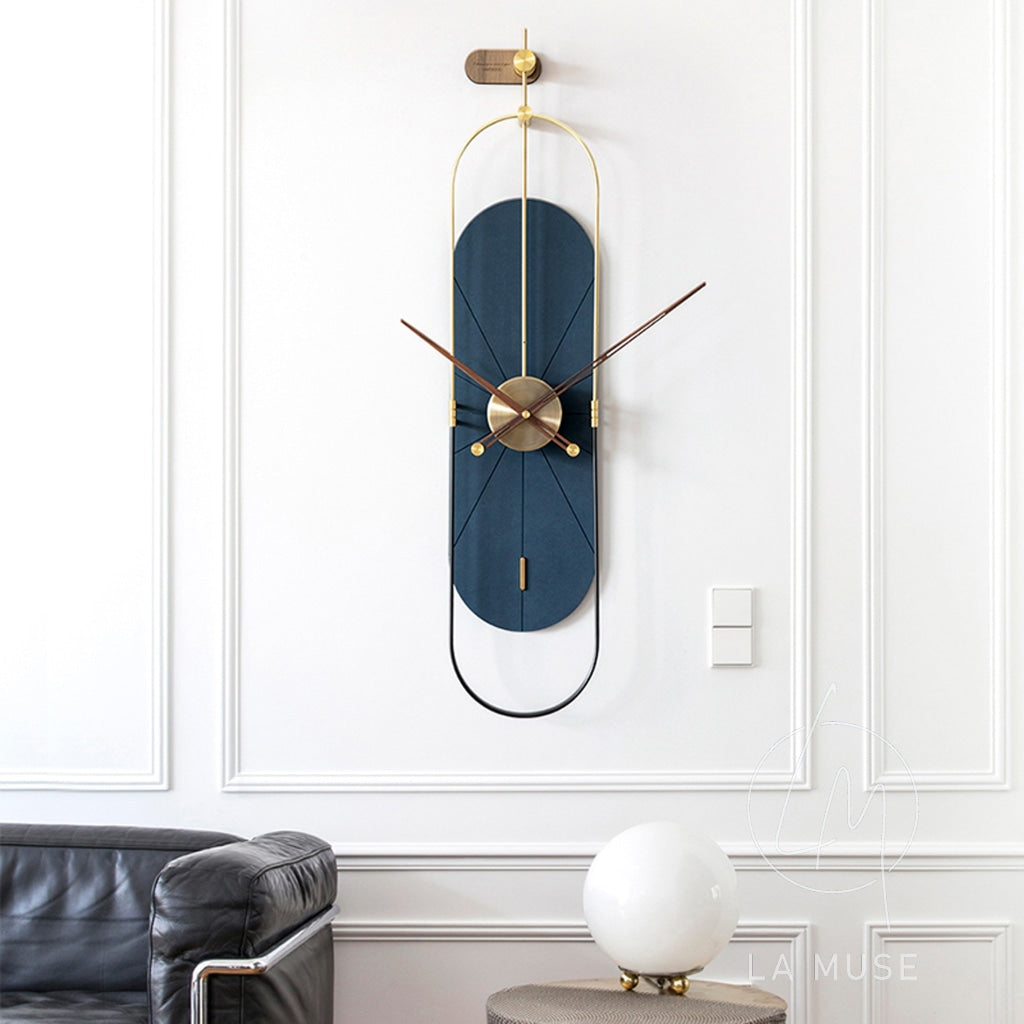 Wall Clocks Bel Esprit - Designer Vertical Wall Clock - Blue ~ 3 ft