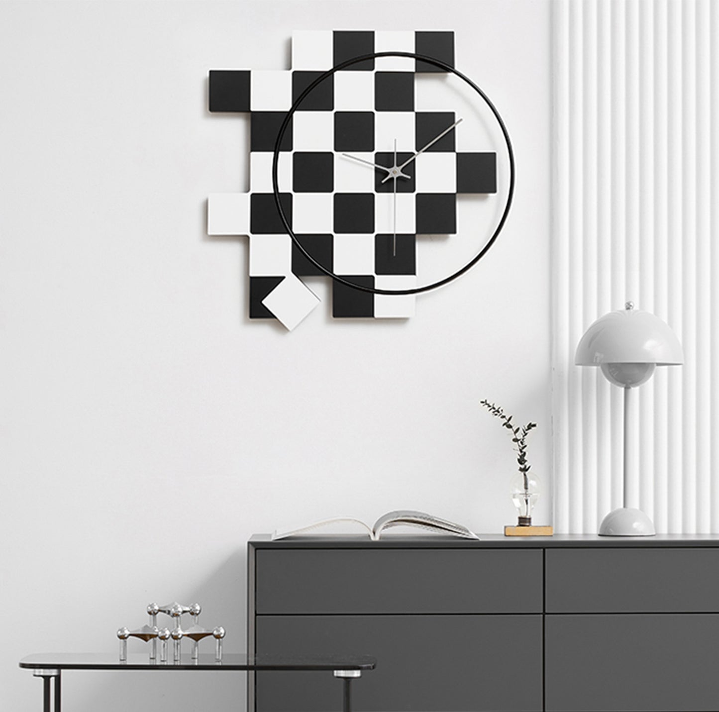 Wall Clocks Checkmate! The Game of Time - Luxe Wall Clock - Black & White
