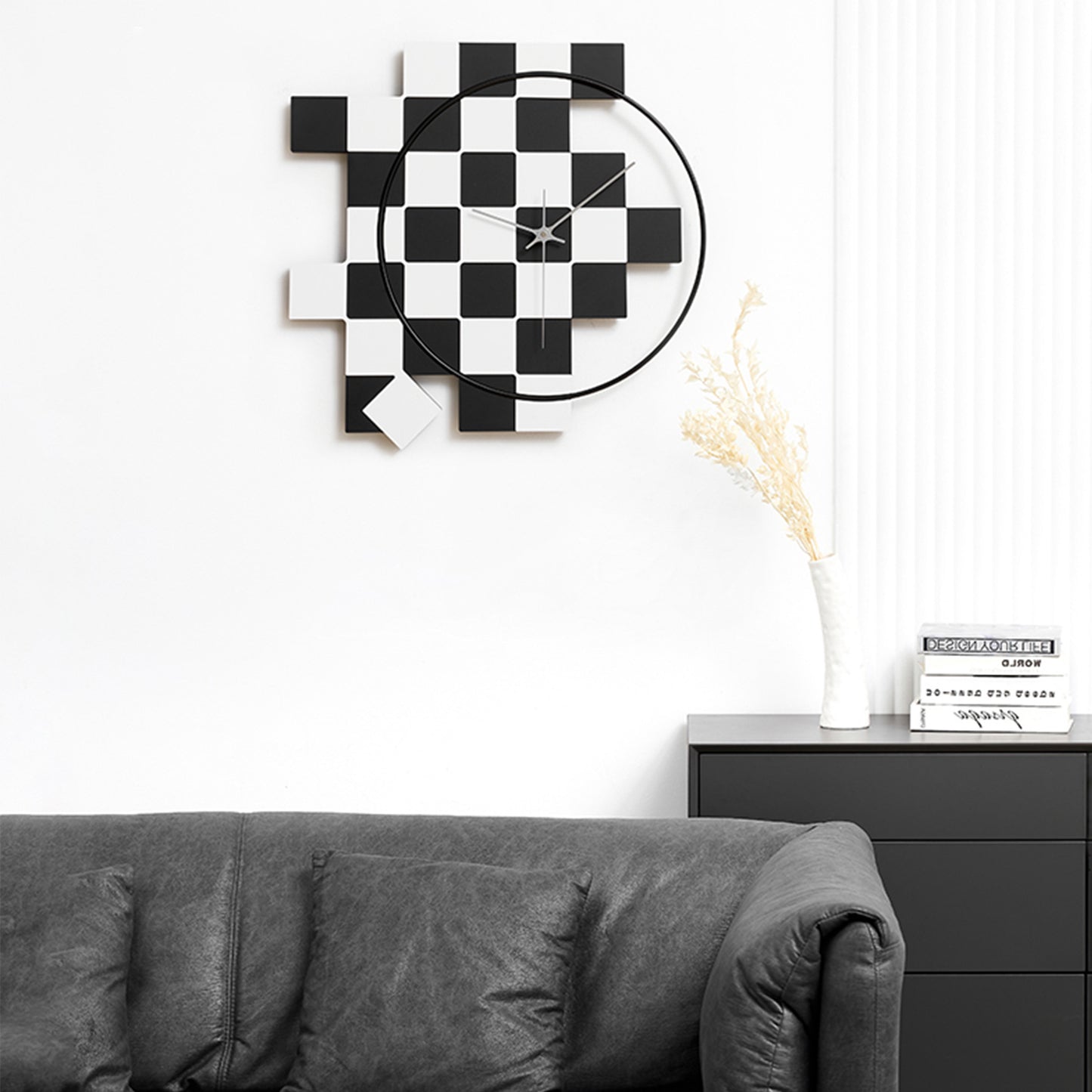 Wall Clocks Checkmate! The Game of Time - Luxe Wall Clock - Black & White