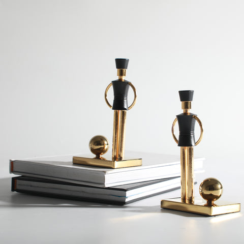 Chimes of Service: Bellboy Bookend & Table Showpiece - Black & Gold (Set of 2)