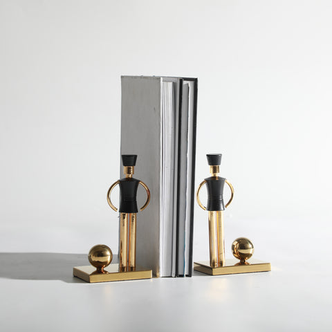 Chimes of Service: Bellboy Bookend & Table Showpiece - Black & Gold (Set of 2)