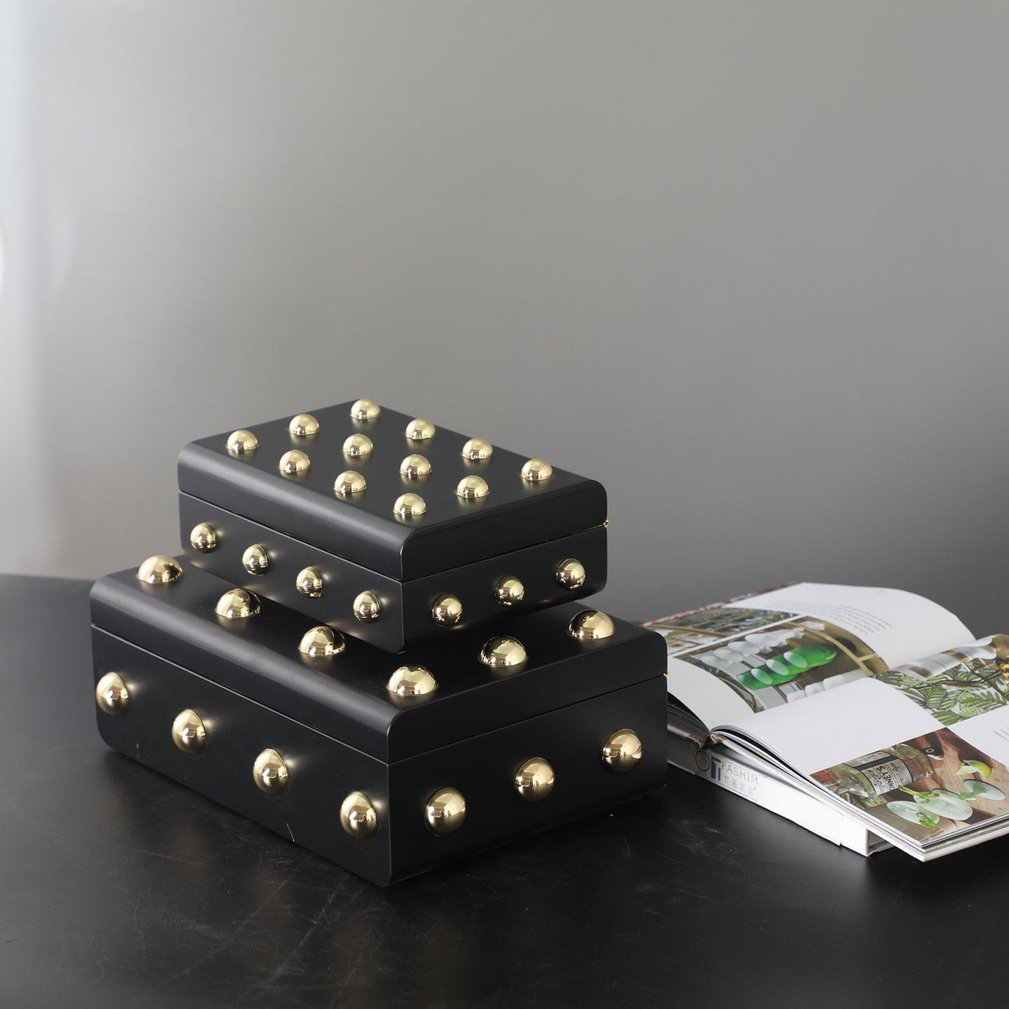 Storage Box Midas Touch Keepsakes: MDF & Zinc Alloy Jewellery & Decorative Storage Boxes - (Black)