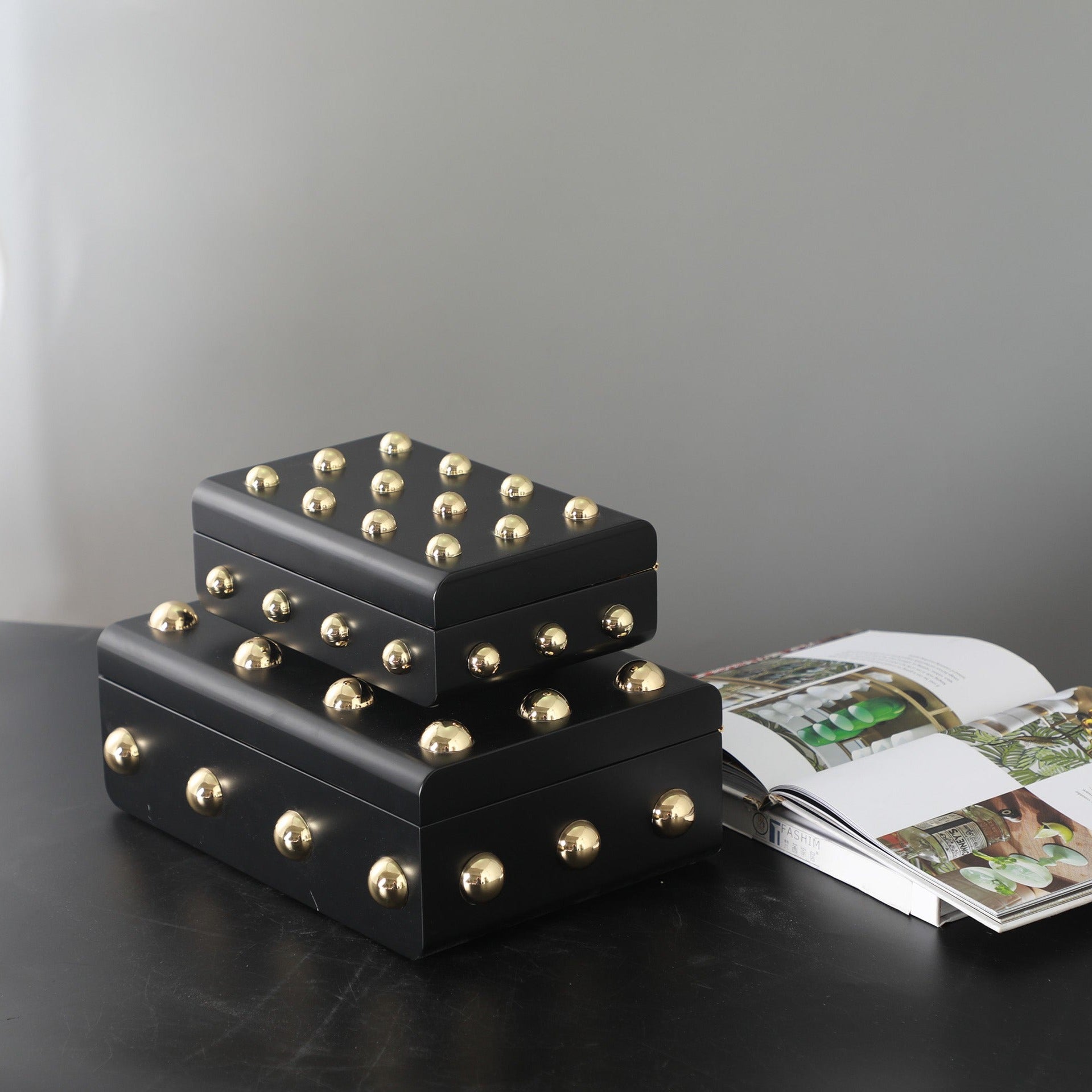 Storage Box Midas Touch Keepsakes: MDF & Zinc Alloy Jewellery & Decorative Storage Boxes - (Black)