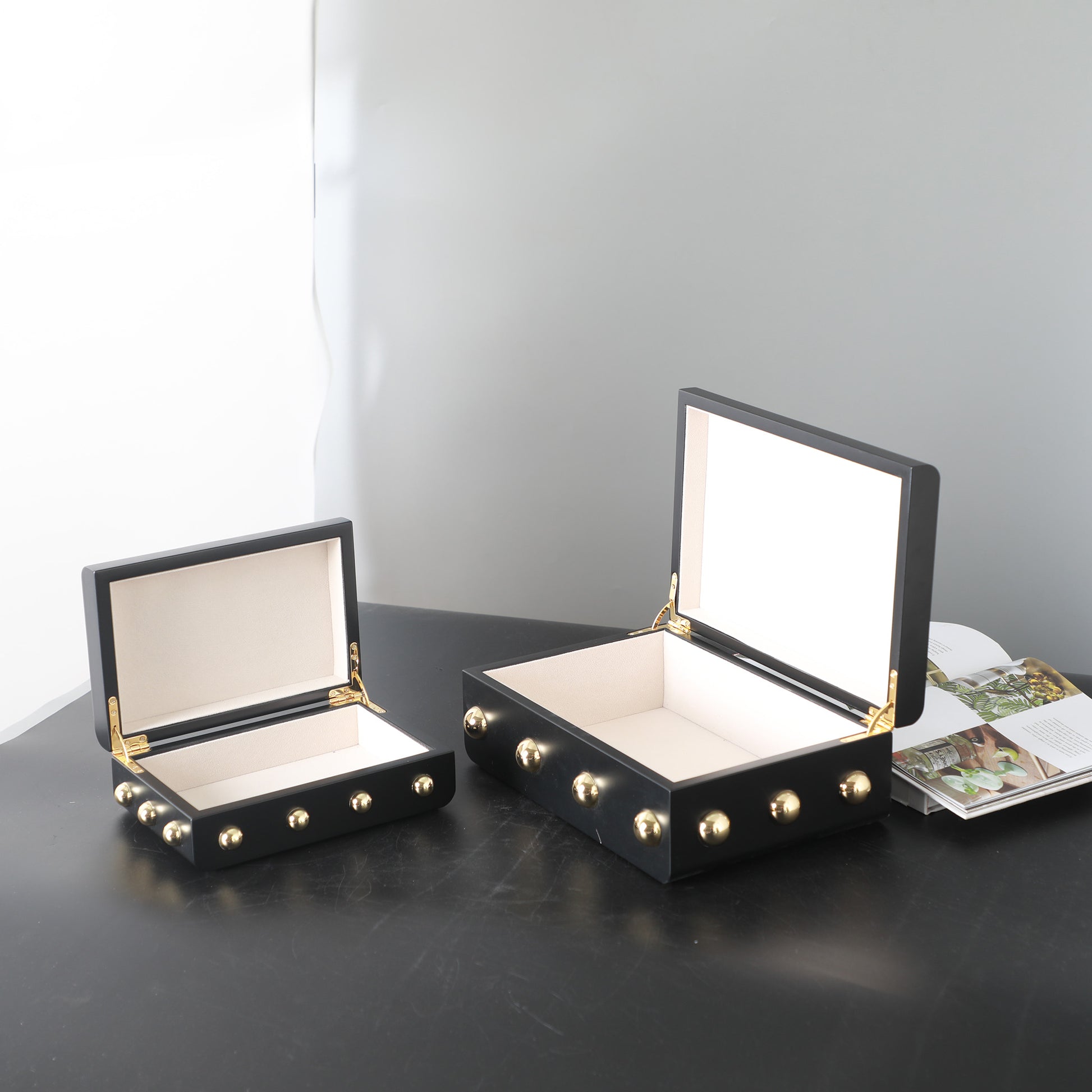 Storage Box Midas Touch Keepsakes: MDF & Zinc Alloy Jewellery & Decorative Storage Boxes - (Black)