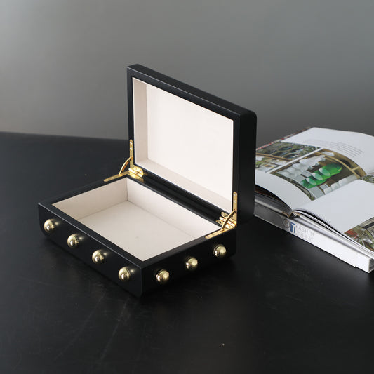 Storage Box Midas Touch Keepsakes: MDF & Zinc Alloy Jewellery & Decorative Storage Boxes - (Black)